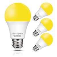 Evastary Yellow Led Light Bulb Outdoor, 6W Led Bug Light Bulbs 40W Equivalent Outside, A19 Led Amber Bedroom Night Lights, Warm Leds Hallway Lighting Decorative Lamps, 4 Pack