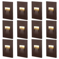 Leonlite 12Pack Classic Series 120V Led Step Lights Dimmable 35W Indoor Outdoor Stair Light 110Lm Etl Listed Vertical Ip6