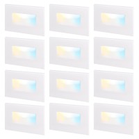 Leonlite 12Pack Premium Series 5Cct 120V Led Step Lights Dimmable 35W Indoor Outdoor Waterproof Horizontal Stair Light 2700K