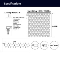 Weillsnow 198 Led 98Ft X 66Ft Outdoor Net Lights Connectable 8 Lighting Twinkle Modes Mesh Lights For Christmas Outdoor Patio