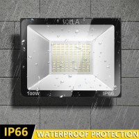 Solla 2 Pack 100W Led Flood Light, Ip66 Waterproof, 8000Lm, 550W Equivalent, Super Bright Outdoor Security Lights, 3000K Warm White, Outdoor Floodlight For Garage, Garden, Lawn And Yard