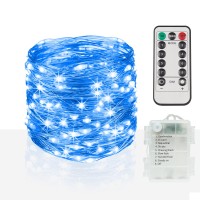 Suddus Blue Led Christmas Lights Outdoor200Led 66Ft Battery Operated Fairy Lights Indoor Twinkle Lights For Bedroom Halloween