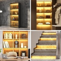 Wobane Led Shelf Light Led Closet Light Kit 4Pcs 20Inch Precut Strip Bars Designed For Shelves Display Case Bookshelf In C