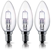 3 Pack Osram Classic Eco Superstar 30W (=40W Equivalent) Candle Ses E14 Halogen Energy Saving Light Bulbs, 405 Lumen, 100% Dimmable