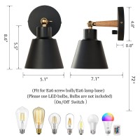 Clankin Wall Sconces Lighting Fixture Set Of 2 Bedside Wall Mounted Reading Lamp With Onoff Switch For Industrial Bedroom Bat