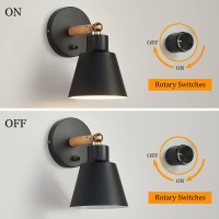 Clankin Wall Sconces Lighting Fixture Set Of 2 Bedside Wall Mounted Reading Lamp With Onoff Switch For Industrial Bedroom Bat