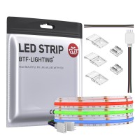 Btf-Lighting Fcob Cob Rgb Flexible High Density Uniform Light Led Strip 810Leds/M 9.8Ft Dc12V 10Mm Width Color Changing Led Ribbon For Bedroom Kitchen Home Indoor Decoration