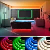 Btflighting Fcob Cob Led Strip Rgbw 3000K Flexible High Density Uniform Light 896Ledm 164Ft Dc24V 12Mm Width Color Changing L