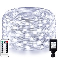 400 Led Fairy String Lights Plug In Outdoor, Ip67 Waterproof 157Ft Fairy Lights Rope Lights With Remote 8 Modes Strip Lights For Indoor Living Room Bedroom Attic Tent Tree Decors-Cold White