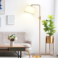 ?Upgraded? Dimmable Floor Lamp, 1000 Lumens Led Edison Bulb Included, Arc Floor Lamps For Living Room Modern Standing Lamp With Shade, Tall Lamps For Living Room Bedroom Office Dining Room - Gold