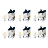 Wiz Connected Tunable White G25 Clear Filament Lamp, 2200K - 5000K, Smart Control With Wiz App, Compatible With Alexa, Google Assistant, And Siri Shortcuts, No Hub Required, 6 Bulbs