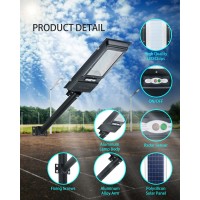 Teekuv 1000W Solar Street Light,200 Leds Solar Powered Dusk To Dawn Outdoor Motion Lights With Control,Led Security Flood Light For Parking Lot,Garage,Home,Ip65 Waterproof Commerical Light,Pack Of 2