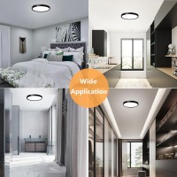 Led Flush Mount Ceiling Light Fixture, 9Inch Modern Black Light, 18W 5000K, Low Profile Slim Flat Surface Lights For Bedroom Kitchen Hallway Laundry Stairwell Basement Closet