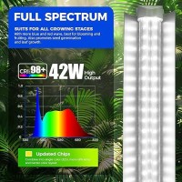 Barrina Plant Grow Light 4Ft 5000K Full Spectrum White 252W6 X 42W T8 Led Grow Light Growing Lamp Fixture Plant Light For