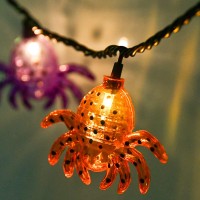 Halloween Spider String Lights 85Ft Outdoor String Light With 10 Multicolor Spider Plug In Indoor Fairy Decorations Lights Fo