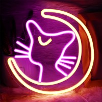 Sailor Moon Neon Sign - Anime Neon Sign For Wall Decor 9.8X9.8 Inch, Imegina Dimmable Luna Neon Light, Usb Powered Pink Cat Led Neon Sign For Bedroom, Christmas Birthday Gift For Girls, Kids