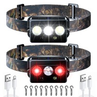 Minsk Rechargeable Headlamp, 2 Pack Headlamps For Adults, Head Lamps Outdoor Led Rechargeable, Waterproof Led Headlamp Flashlight With Motion Sensor And Magnetic Base For Hiking And Running