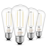 Lumiverse E26 Vintage Led Edison Bulbs Cri 90+, 5.5W 60W Equivalent, 2700K Soft White, Non-Dimmable Antique Style St19/St58 Led Light Filament Bulbs, 4 Packs