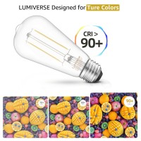 Lumiverse E26 Vintage Led Edison Bulbs Cri 90+, 5.5W 60W Equivalent, 2700K Soft White, Non-Dimmable Antique Style St19/St58 Led Light Filament Bulbs, 4 Packs