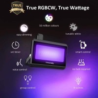 Novostella Smart Led Flood Lights Outdoor 200W Equivalent Halloween Rgbcw Color Changing Spotlights App Control Stage Landscap