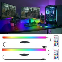 Illumiforce Rgbic Under Monitor Light Bar,Color Change Gaming Light Bar For Gaming Setup, 5V Usb Powered Monitor Backlight Bar With Remote Control For Pc,Tv,Room Decoration (Dual, 2Pack)