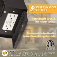 Porch Light With Gfci Outlet Built In, Dusk To Dawn Outdoor Light With Outlet, Waterproof Anti-Rust Alunmium Exterior Light Fixture Wall Mount Outside Light For House Garage Front Door, Bulb Included