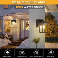 Porch Light With Gfci Outlet Built In, Dusk To Dawn Outdoor Light With Outlet, Waterproof Anti-Rust Alunmium Exterior Light Fixture Wall Mount Outside Light For House Garage Front Door, Bulb Included