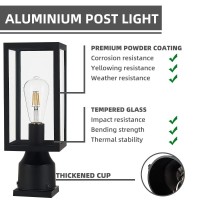 Windben Outdoor Post Light Lamp Post Light Fixture Post Lantern With Pier Mount Base Matte Black 5 Inches Suitable For Gardens Y