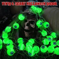 Halloween Decorations 30Led 17Ft Eyeball Halloween String Lights With Timer Remote Battery Operated 8 Modes Halloween Lights Hal