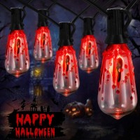 Halloween Decorations Lights 10Ft Flicker Flame Halloween String Light With 10 Flicker Flame St40 Led Bulbs Outdoor Halloween