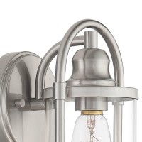 John Timberland Avani Rustic Farmhouse Outdoor Wall Light Fixtures Set Of 2 Brushed Nickel 10 1/4