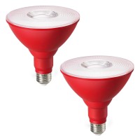 Edishine Dimmable Red Led Light Bulb Par38 Red Flood Light Bulbs Outdoor 18W120W Equivalent Red Light Bulbs For Halloweenc