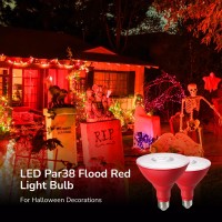 Edishine Dimmable Red Led Light Bulb Par38 Red Flood Light Bulbs Outdoor 18W120W Equivalent Red Light Bulbs For Halloweenc