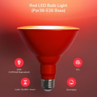 Edishine Dimmable Red Led Light Bulb Par38 Red Flood Light Bulbs Outdoor 18W120W Equivalent Red Light Bulbs For Halloweenc