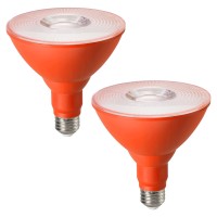 Edishine Par38 Orange Flood Light Bulb Dimmable Orange Led Light Bulb 18W120W Equivalent Orange Flood Lights Bulb For Hallo