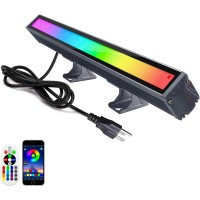 48W Led Rgb Color Changing Flood Light, Wall Washer Light Bar With Remote Control & App Control Timing Memory, Ip66 Waterproof For Outdoor Indoor Christmas Events Illuminattion Decoration (1)