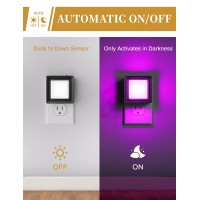 Doresshop Purple Night Light 2 Pack Night Lights Plug Into Wall Night Light Dusk To Dawn Sensor Led Night Light Adjustable