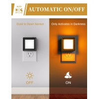 Doresshop Orange Night Light 2 Pack Night Lights Plug Into Wall Night Light Dusk To Dawn Sensor Led Night Light Adjustable