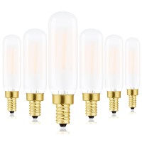 Xininsun T6 Led Bulb, 40W Candelabra Dimmable Chandelier Light Bulbs 2700K Warm White Frosted Glass 4W E12 Vintage Tube Led Filament Edison Candle Bulb With Decorative 6Pack