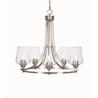 Paramount 5 Light Chandelier In Brushed Nickel Finish With 5