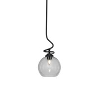 Capri Stem Pendant With Hang Straight Swivel Shown In Matte Black Finish With 9.5