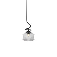 Capri Stem Pendant With Hang Straight Swivel Shown In Matte Black Finish With 8.75