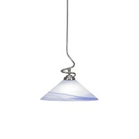 Capri Stem Pendant With Hang Straight Swivel Shown In Brushed Nickel Finish With 16