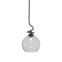 Capri Stem Pendant With Hang Straight Swivel Shown In Matte Black Finish With 11.75