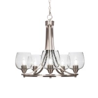 Paramount 5 Light Chandelier In Brushed Nickel Finish With 6