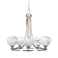 Paramount 5 Light Chandelier In Brushed Nickel Finish With 5.75