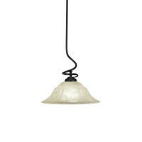 Capri Stem Pendant With Hang Straight Swivel Shown In Matte Black Finish With 16