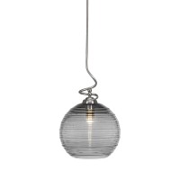 Capri Stem Pendant With Hang Straight Swivel Shown In Brushed Nickel Finish With 12