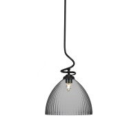 Capri Stem Pendant With Hang Straight Swivel Shown In Matte Black Finish With 14