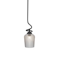 Capri Stem Pendant With Hang Straight Swivel Shown In Matte Black Finish With 9